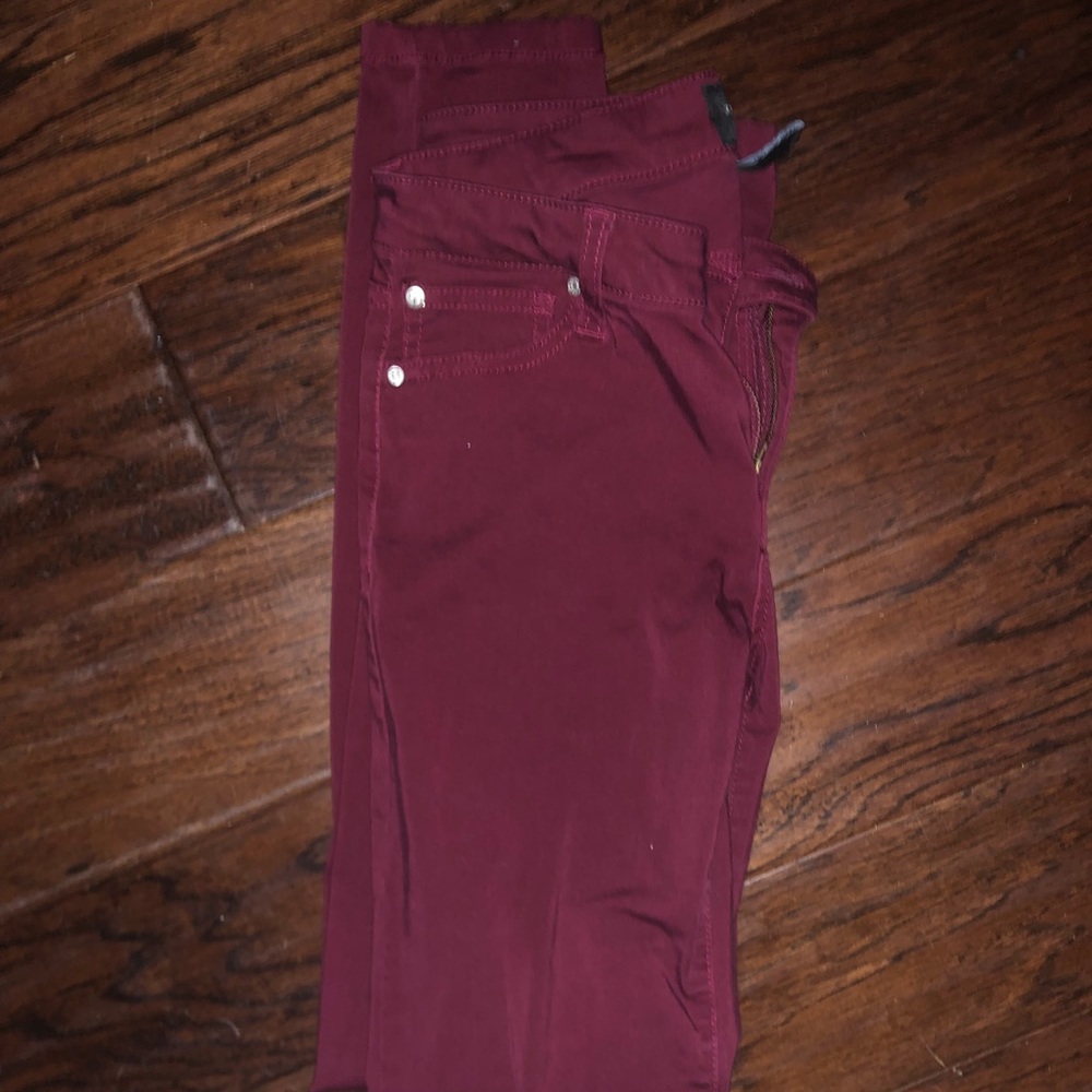 Red/maroon high rise jeggings